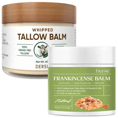 Dersie Natural Hydration & Soothing Bundle: Whipped Tallow Cream + Frankincense Balm
