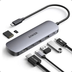 Anker Nano USB-C Hub 7-in-1 with 4K HDMI – (A83D20A1) | Multiport Adapter with High-Speed USB & HDMI Connectivity