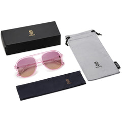 SOJOS Retro Vintage Polarized Sunglasses Double Bridge Brow Bar Square Aviators SJ2174