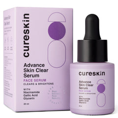Cure Skin Advanced Skin Clear Niacinamide Serum | Even Skin Brightening Serum | Reduces the Appearance of Blemishes and Uneven Texture, 20ml (Pack of 1)