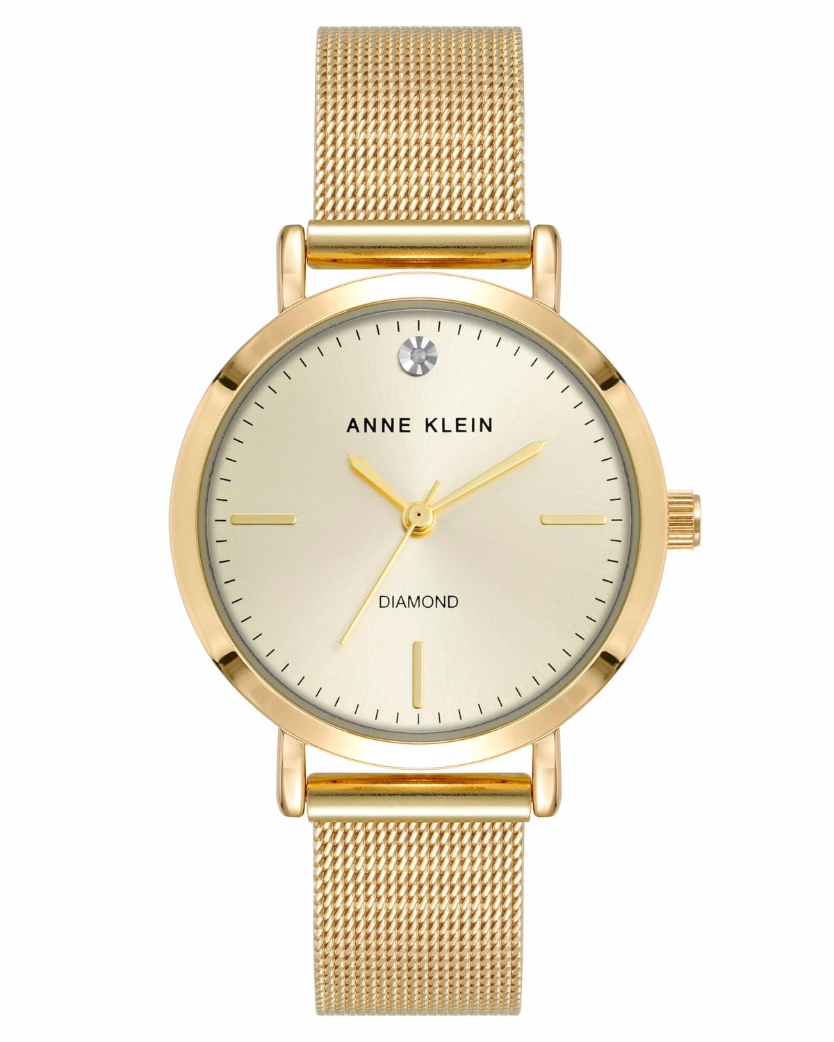 Anne Klein Women's Genuine Diamond Dial Mesh Bracelet Watch, AK/5078