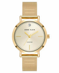 Anne Klein Women's Genuine Diamond Dial Mesh Bracelet Watch, AK/5078