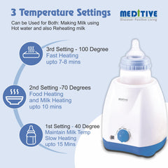 MEDITIVEBaby Bottle Warmer, Bottle Warmer, Baby Defrost Warmer & Rapid Food Heater for Breastmilk, Precise Temperature Control