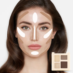 NALACAL Highlighter Contour Palette, Matte Bronzer Palette Contouring Makeup Palette Face Illuminate Palette Glow Makeup Palette Shimmer Glow Makeup Highlighting Makeup Waterproof Long Lasting