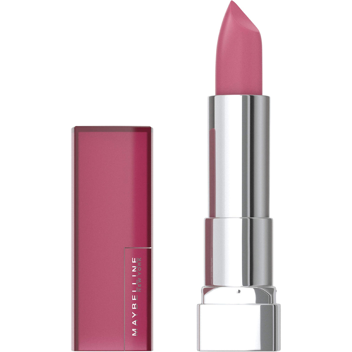 Maybelline Color Sensational Lipstick, Lip Makeup, Matte Finish, Hydrating Lipstick, Nude, Pink, Red, Plum Lip Color, Ravishing Rose, 0.15 oz; (Packaging May Vary)