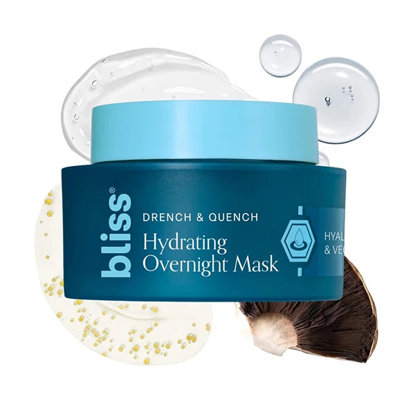 Bliss Drench & Quench Hydrating Overnight Mask with Hyaluronic Acid & Vegan Collagen