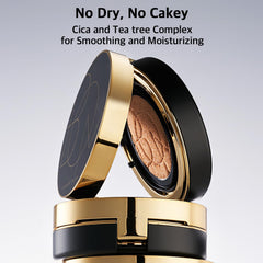 BOM Cover Flex Foundation Cushion(21N Ivory), Slim fit Glowing Finish, Flawless Makeup Base with long-lasting and SPF50+