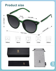 SOJOS Classic Retro Round Sunglasses Women Men Large Glasses SJ2067