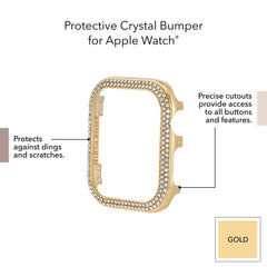Anne Klein Premium Crystal Bumper, Compatible with Apple Watch, Seamless Fit, Easy Installation, Bumper for Apple Watch, Gold-Tone, 40mm, Elegant