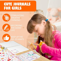 DIY Journal Kit for Girls，Scrapbooking Supplies Kit， DIY Journal Set for Girls, Scrapbook & Diary Supplies Set, Journaling Art Crafts Kit, Toys/Birthday Gifts for Girls for 6-13 Year Old Girl