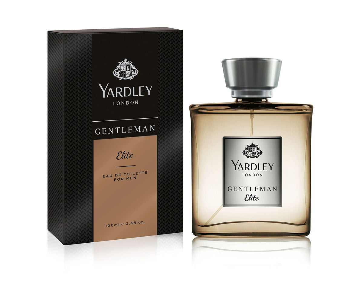 Yardley London Gentleman Elite Perfumed Gift Set - Eau De Parfum 100ml + Body Spray 150ml | S&alwood, Dry Amber & Patchouli | For Men