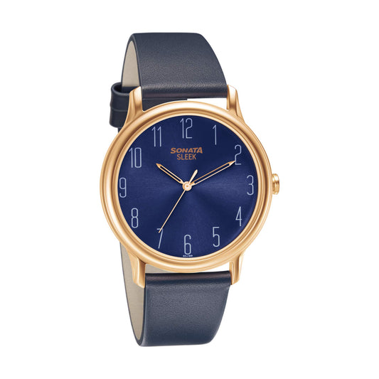 Sonata Sleek Analog  Blue Dial Watch for Women’s – Minimalist Stylish Timepiece (NN7128WL05)