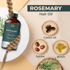 AVD Organics Rosemary Hair Oil with Biotin for Hair Strengthening Nourishing and Volumizing Formula with Jojoba and Castor Oil | Non GMO Verified 50ML