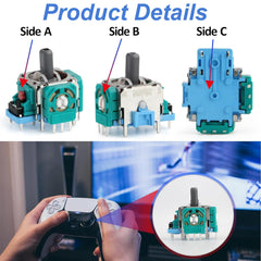 STAYOUNG 6PCS Joystick Replacement - Controller Joystick Replacement Compatible with PS5, Joystick Parts with Repair Screwdriver Kit