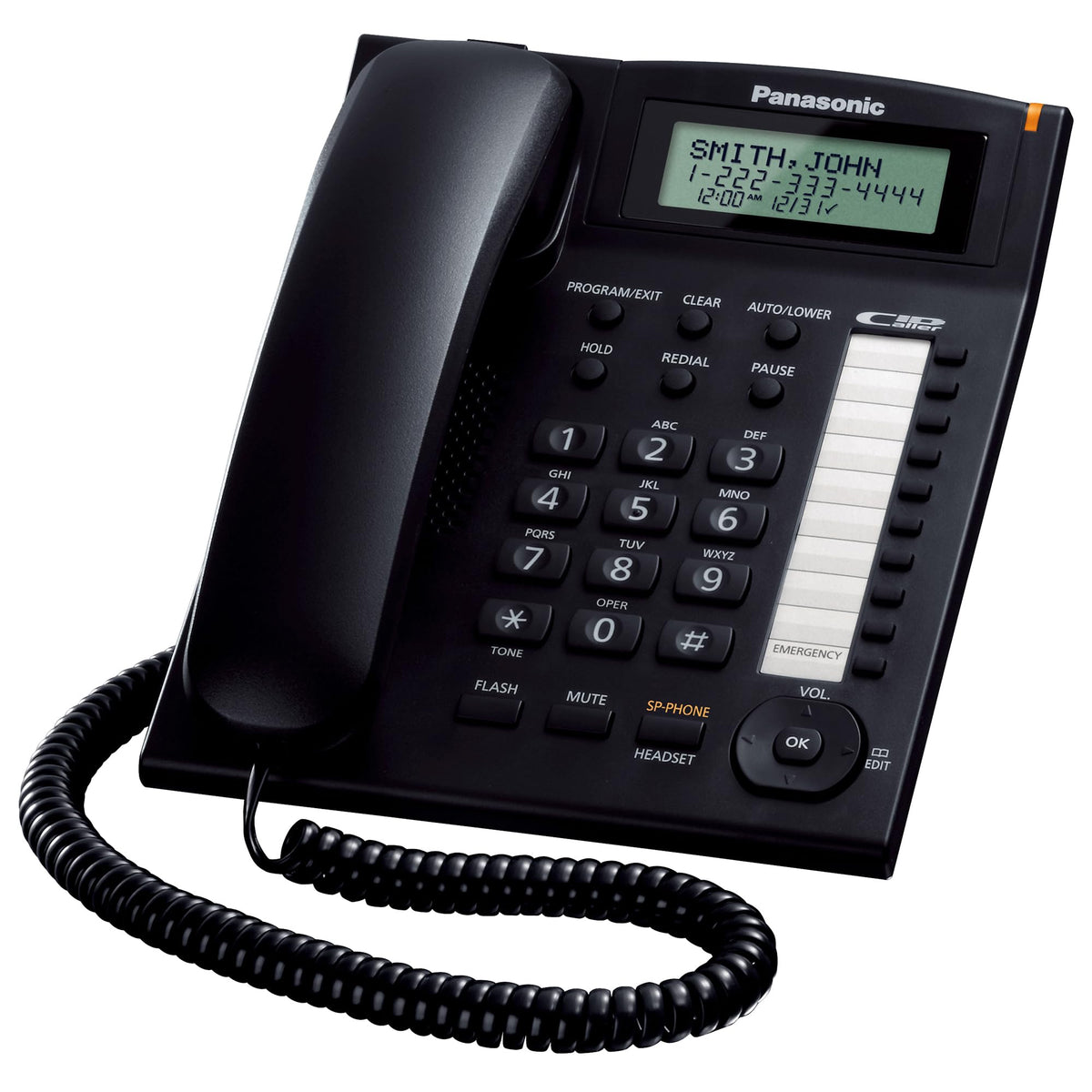 Panasonic KX-TS880B Integrated Corded Telephone, Black