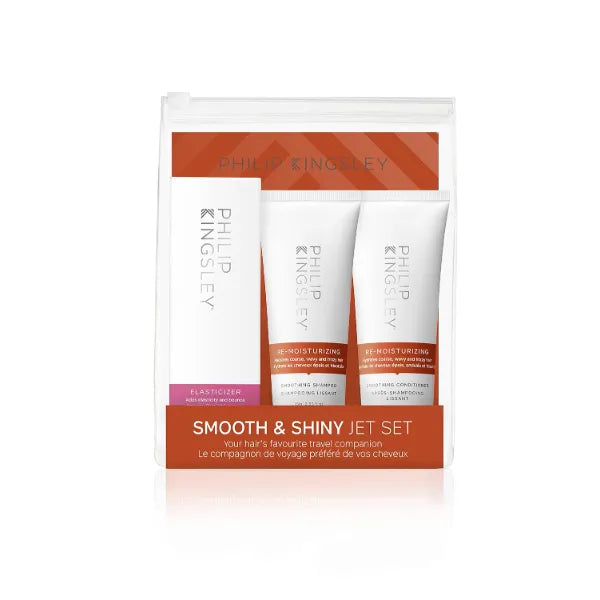 Philip Kingsley Haircare Smooth & Shiny Travel Set, Re Moisturizing Shampoo and Conditioner, Hydrates Coarse, Wavy and Frizzy Hair, With Elasticizer Deep-Conditioning Hair Mask