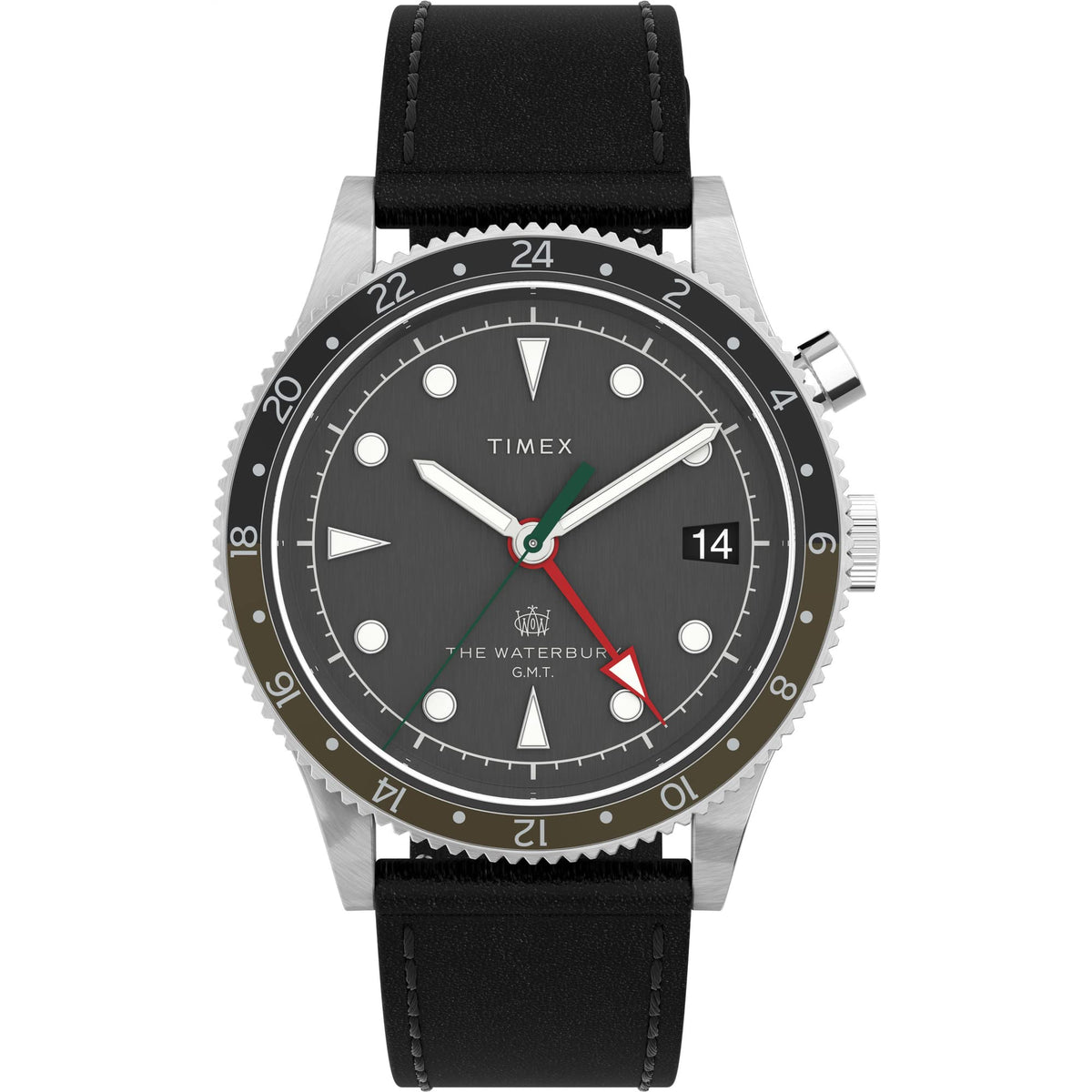 Timex 39 mm Waterbury Traditional GMT - Black/Silver-Tone