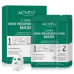 ALIVER Skin Regeneration Face Mask Sheet, Deep Moisturizing Instant Hydrating Hyaluronic Acid Facial Masks - Pack of 5