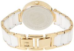 Anne Klein Women's Solar Powered Watch with Analog Display and Ceramic Bracelet AK3844WTGB White