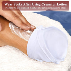 ELECDON Moisturizing Socks and Gloves Set, 4 Pairs Spa Socks and 4 Pairs White Gloves for Dry Hands, White Cloth Gloves Premium Cotton Spandex Socks, Cosmetic Moisturizing Socks for Women and Men