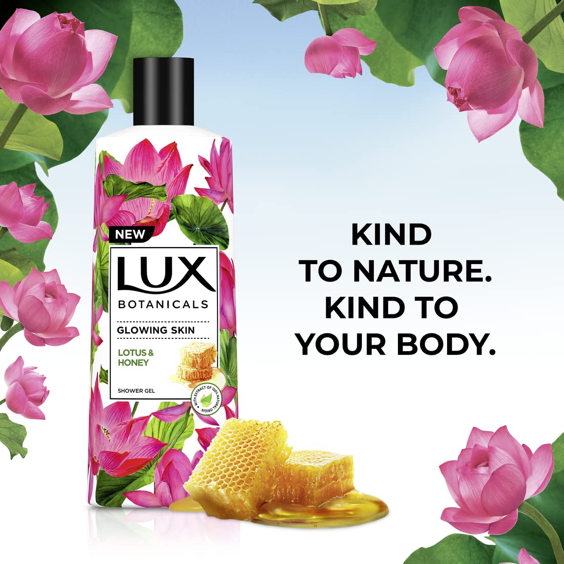 Lux Botanicals Glowing Skin Body Wash Lotus & Honey, 250ml - (Pack Of 2)