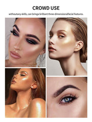 Diamond Highlight Powder Palette, Highlighting,Trimming & Blush 3 Uses Shimmer Powder, Glitter Bronzer Highlighter Powder Palette Highlighting Shimmering Powder (#03 Light Pink)