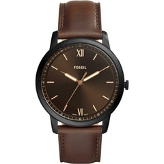 Fossil The Minimalist 3H Men's Black Dial Leather Analog Watch - FS5551