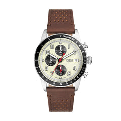 Fossil Men's Sport Tourer Quartz Stainless Steel Chronograph Watch, Color: Brown Leather (Model: FS6042)