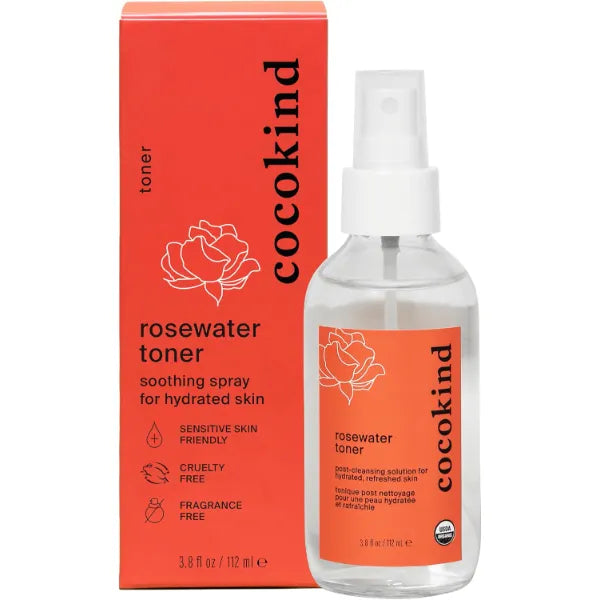 Cocokind Jumbo Rosewater Facial Toner, Multipurpose Spray to Set Makeup, Double Cleanse, and Balance Skins pH, Made with Rose Hydrosol