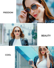 FEISEDY Women Polarized Sunglasses 100% UV400 Vintage Square Sun Glasses Outdoor Driving Fashion Shades for Women B2526