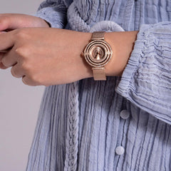 GUESS Rose Gold-Tone and Crystal Analog Watch