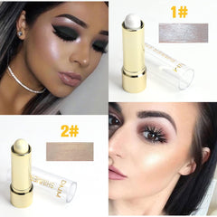 2 Pack Highlight and Glow Stick, Highlighter Makeup Contour Sticks Bronzer Facial Glitter Illuminator Cream Foundation Pen, Face Brightens Shades Pencil Shaping Trimming Tool Waterproof Long-lasting