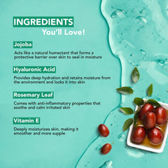 Botanic Hearth Jojoba & Hyaluronic Acid Face Wash | Hydrating Face Wash with Vitamin E & Rosemary Leaf Extract | Nourishes & Hydrates | For Women & Men | Sulphate & Paraben Free | 100ml