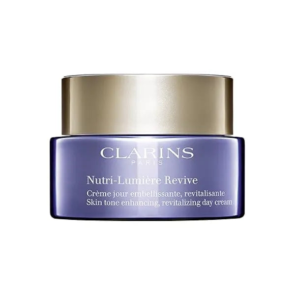 Clarins Nutri Lumière Revive Day Cream 2 In 1 Anti Aging and Skin Tone Enhancing Moisturizer Nourishes,Revitalizes and Illuminates Nutrient Depleted,Mature Skin Targets Sallowness 1.7 Ounces