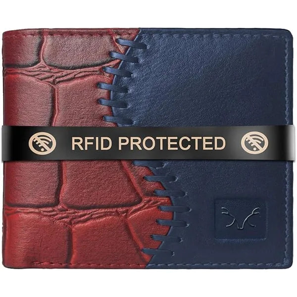 AL FASCINO Stylish RFID Protected Genuine Leather Wallet for Men