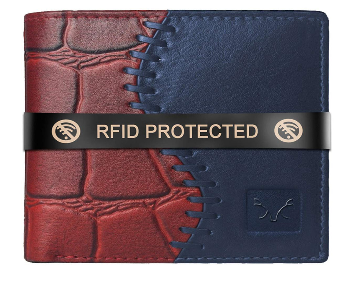 AL FASCINO Stylish RFID Protected Genuine Leather Wallet Mens