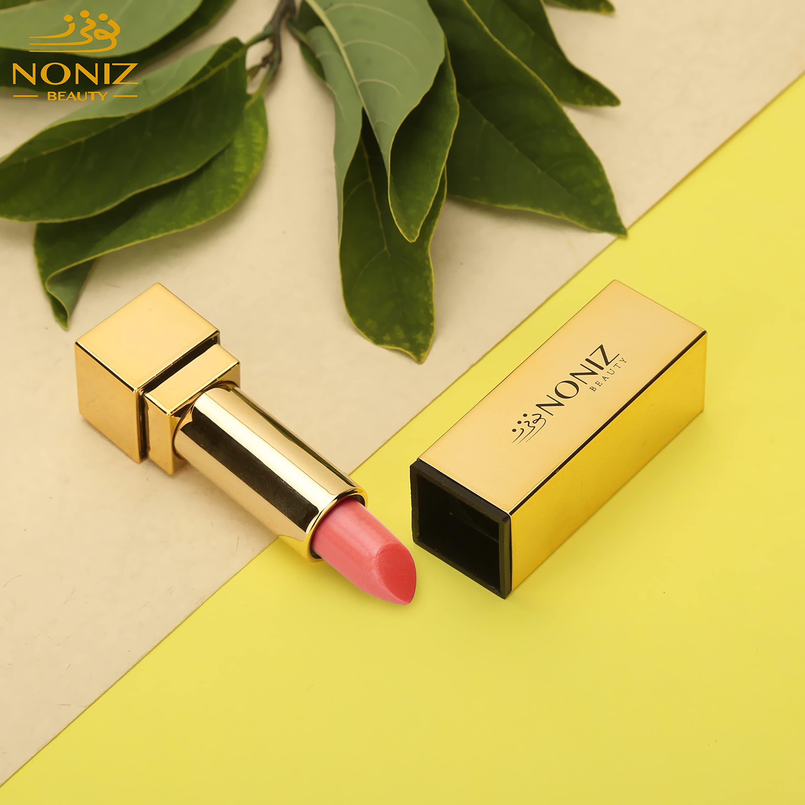 NONIZ Solid Shimmery Lipstick - Ultra Creamy Texture - Long Lasting 3 Solid Colors Lipsticks (Glam Girl 02)