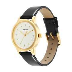 Sonata White Dial Analog watch For Women-NR8178YL02