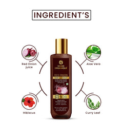 Khadi Organique Red Onion hair cleanser For Hair Fall Control | Anti Dandruff Shampoo With Ratanjot, Curry Leaf, Nagarmotha Extracts | Sulphate & Paraben Free Shampoo For Men & Women - 200ml