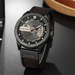 Men's Military Sports Business Casual Fashion Watches Date Quartz Watch Casual Leather Men's Wrist Watches 8301 - multi