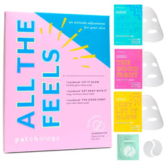 Patchology All the Feels Sheet Masks - Hydrating Face Masks for dry skin and blotchy redness. Facial Sheet Mask Skincare Treatment to reduce puffiness, redness and wrinkles (3 Piece Set)