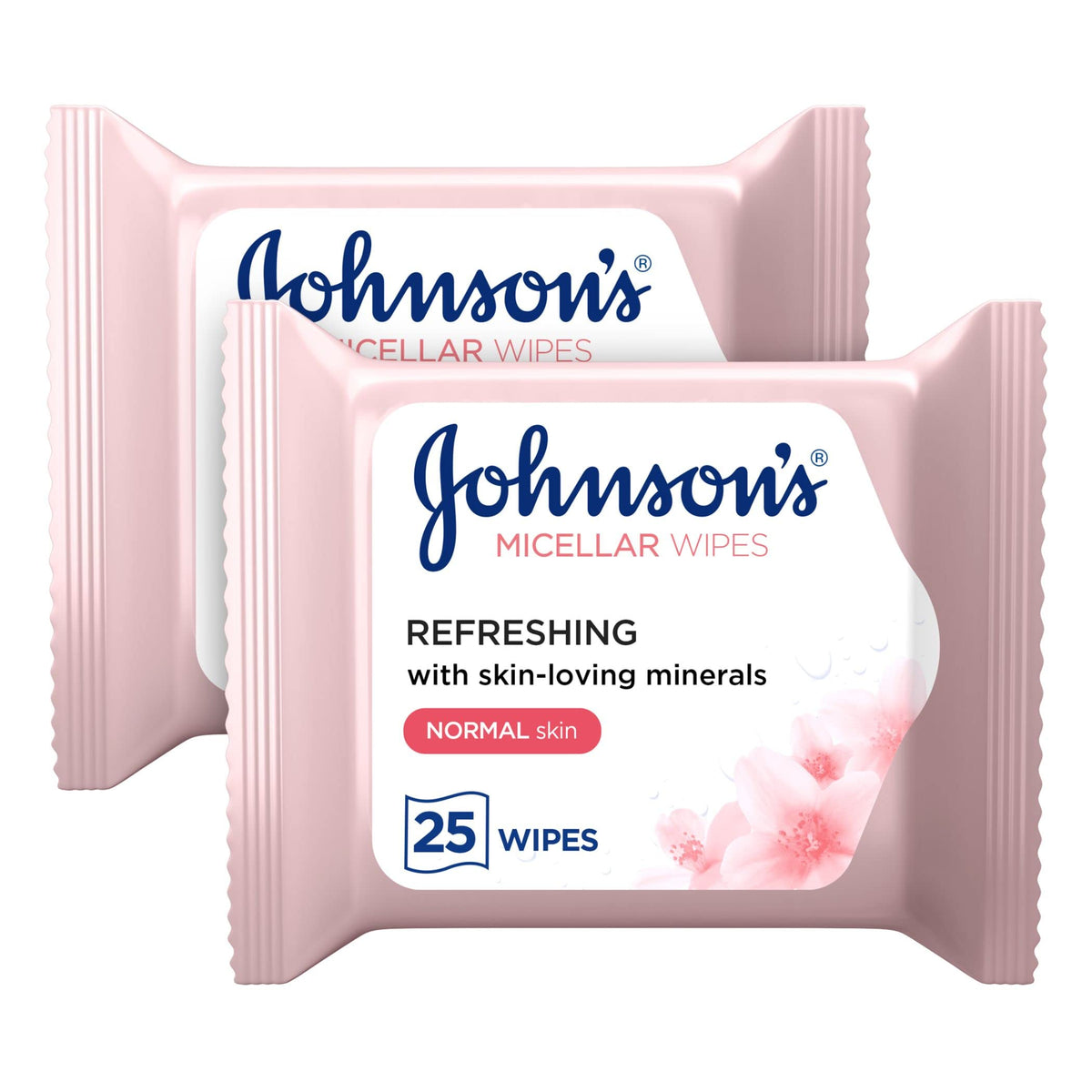 Johnson's Cleansing Wipes Daily Essentials Refreshing Normal Skin 25 Wipes Pack Of 2