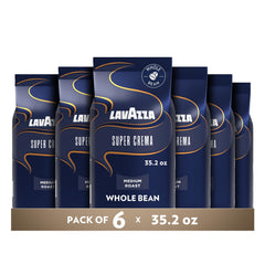 Lavazza Medium Espresso Roast Whole Bean Coffee Blend - Pack of 6
