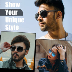 KANASTAL Polarized Sunglasses for Men Women, Large Memory Metal Frame Lightweight Sun Glasses 100% UV400 Protection Shades for Driving