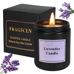 FRAGSCEN Lavender Candle, Candles for Home Scented, Candles Gifts for Women Mom Grandma, Mothers Day Gifts, Aromatherapy Candles for Stress Relief, Natural Soy Candle, 7oz 40 Hours