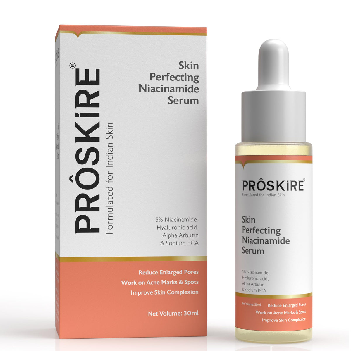 Proskire 5% Niacinamide Face Serum For Acne Marks & Enlarged Pores | Alpha Arbutin & Sodium PCA | Control Oil | 30 ml - All Skin Types