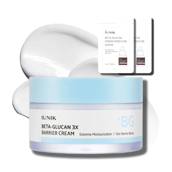 IUNIK Beta-Glucan Barrier Cream Deep Moisture Day & Night Moisturizer for Dry, Sensitive Skin