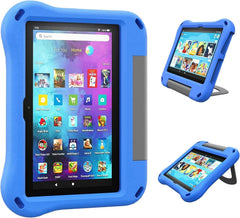 ODQQDO Fire 7 Tablet Case for Kids(12th Generation, 2022 Release) Amazon Kindle Fire 7 Case for Kids 7 inch Multi-angle Adjustment Shockproof with Handle Stand,Incompatible with iPad Samsung(Blue)
