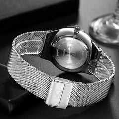 Bundles of 2,CURREN 8311 Men Watch Quartz Brand Watch Wristwatch Calendar Time Display Stainless Steel Watch - Silver