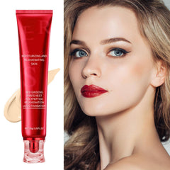 Moisturizing Red Ginseng Liquid Foundation, 30g Oil-Free Foundation, Poreless Liquid Foundation Makeup, Skin Rejuvenating Liquid Foundation Oil Control Moisturizing Long-lasting Brightening